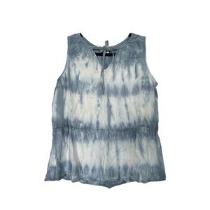 Chambray Peplum Tank Top